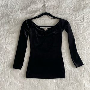 Velvet long sleeves top